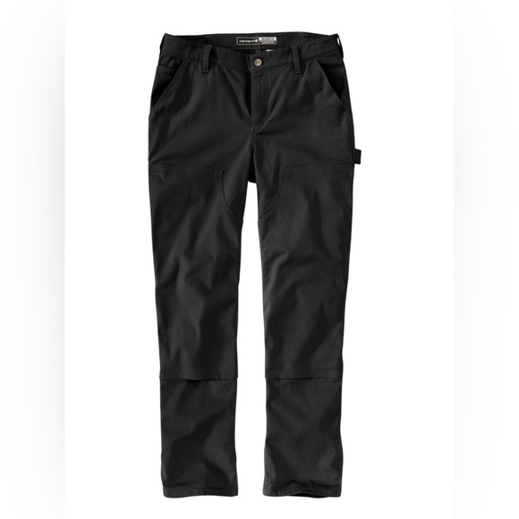 Womens Carhartt Rugged Flex Double Front Canvas Cargo Work Pants Size 10 Black - Picture 1 of 9